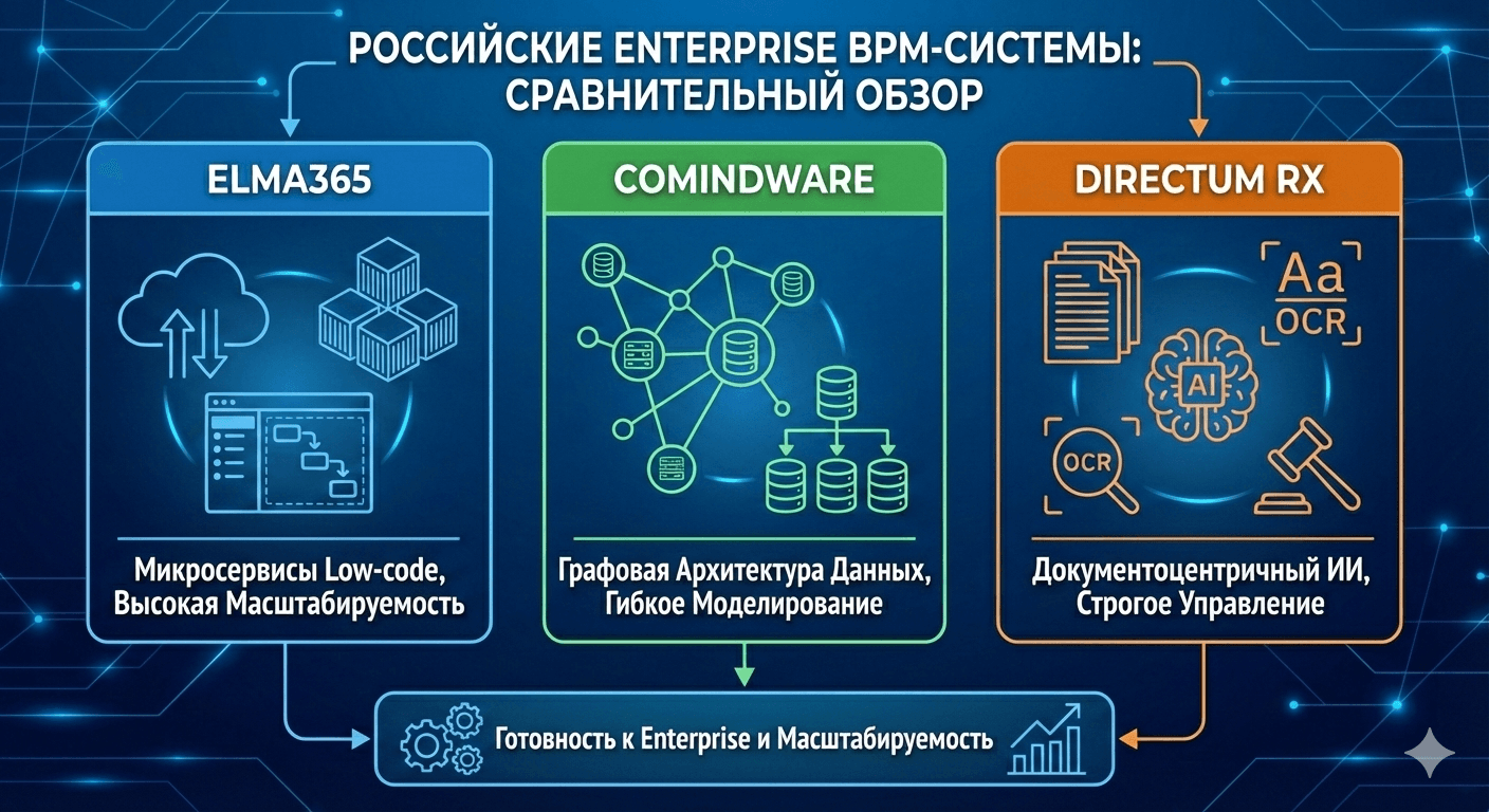 ELMA365 vs Comindware vs Directum - честный обзор российских BPM-систем для Enterprise
